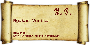 Nyakas Verita névjegykártya